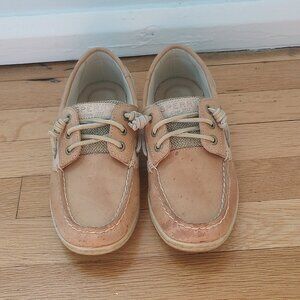 SPERRY tan boat shoes for women, 7.5